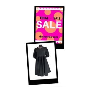 SMASH & TESS ~ Women’s Black Square NeckLine Short Sleeve Dress size M